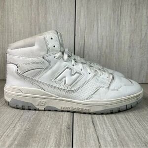 New Balance 650 High Top Triple White Leather Sneaker Casual Shoe Mens Size 12